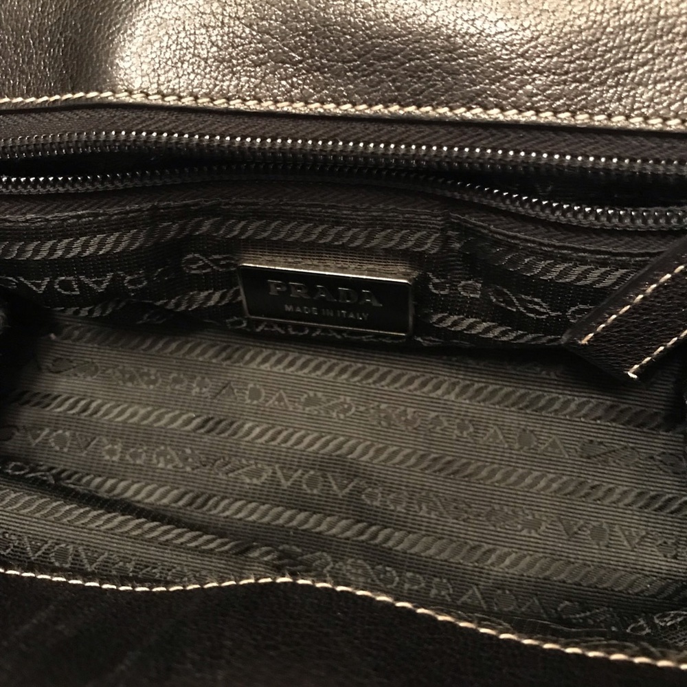 Prada Black Leather Madras Cerniera  Doctor Bag - Picture 5 of 8